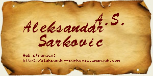 Aleksandar Šarković vizit kartica